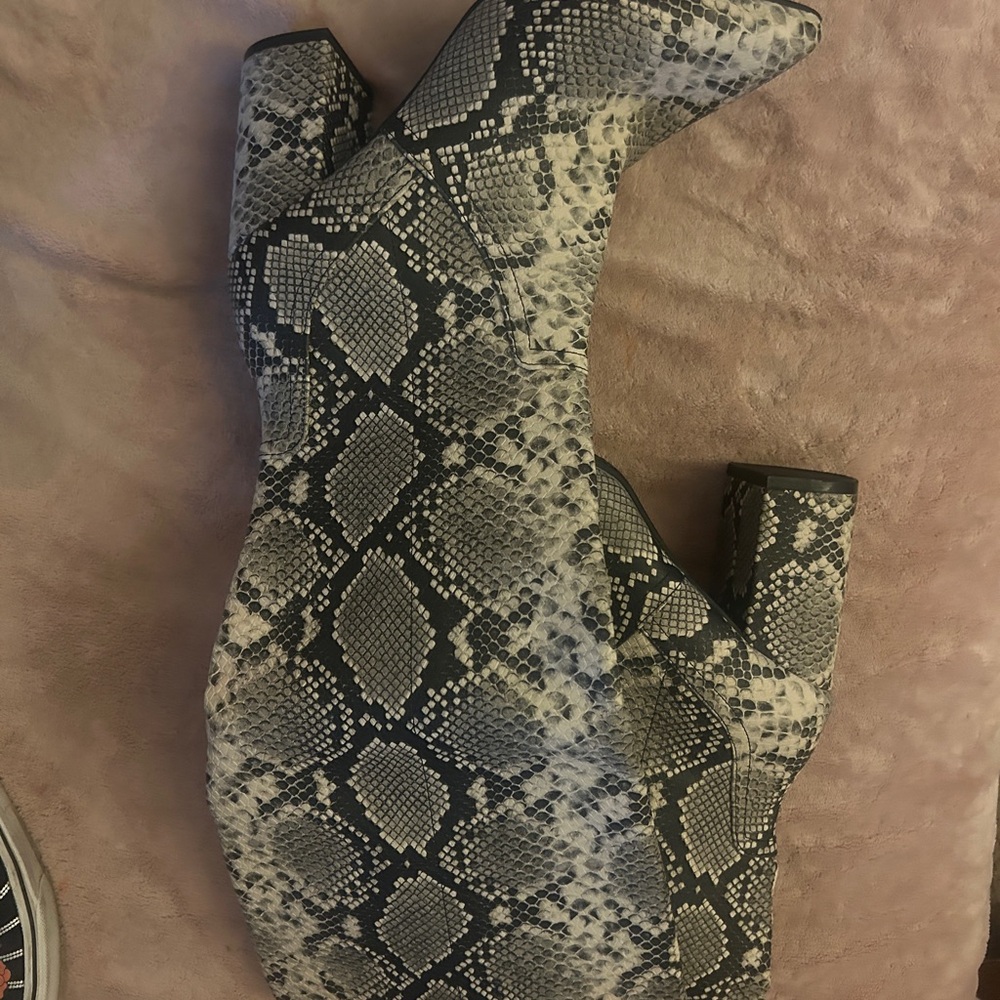 Reptile Patterned tall boots